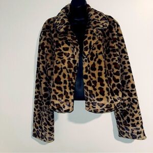 Leopard Print Faux Fur Coat